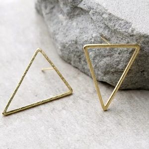 Gold Triangle Earrings